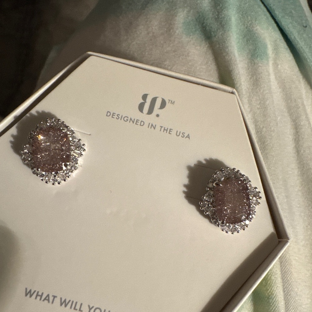 Bomb party OG earrings morganite ice crystal